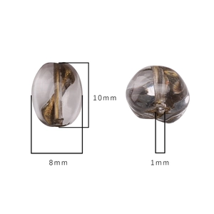 Handgemaakte koffieboon kralen van glas met goudfolie voor DIY sieraden maken 10mm