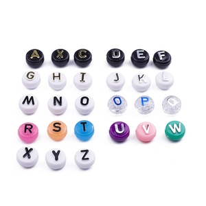 DIY colorful acrylic alphabet bead set for kids jewelry making with 26 letters