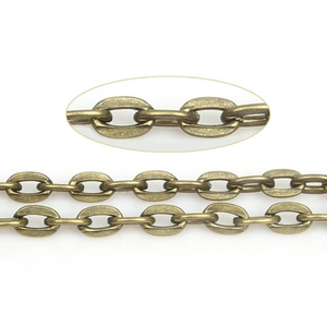 Antique bronze flat oval metal chain for DIY jewelry making and handmade accessories