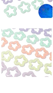 Detailed macro view of colorful macaron acrylic flower beads for DIY crafts and jewelry