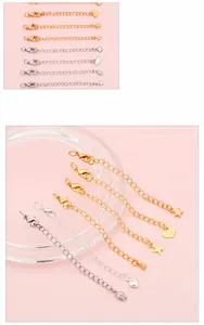 DIY jewelry extension chain kit with lobster clasps and star pendants in assorted metal tones