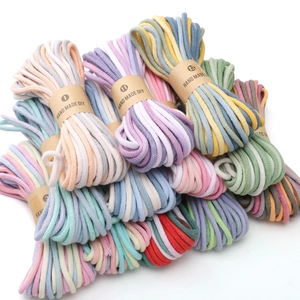 Handmade Gradient Cotton Braided Rope Colorful Cord For DIY Jewelry Bracelet Necklace Craft Making Decorative Weaving Cord