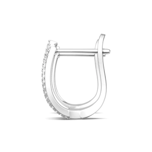 Elegant S925 sterling silver huggie earrings with multi-layer pave moissanite stones
