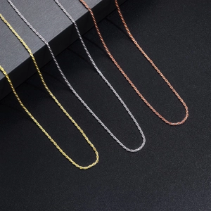 925 Sterling Silver Chain Necklace For Women Men Gold Rose Gold Plated Rope Cable Twist Chain Minimalist Jewelry Accessory