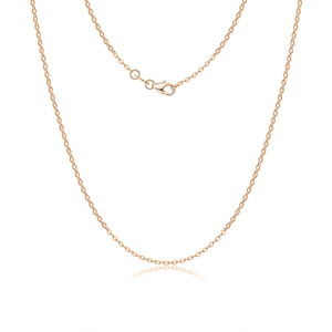 Detail of rose gold S925 sterling silver chain necklace with a lobster clasp closure