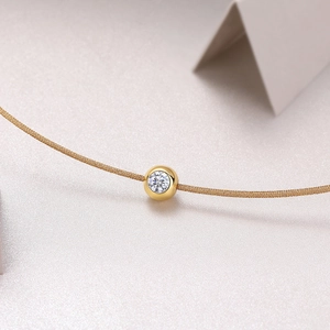 Elegante collana con ciondolo in moissanite in argento sterling 925 placcato oro 18k