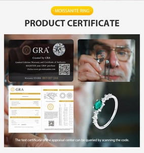 Certificat GRA détaillé et vue macro de la bague en argent S925 avec émeraude ovale