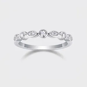 S925 Sterling Silver Moissanite Ring For Women Marquise Cut Wave Band Sparkling Inlaid Engagement Wedding Jewelry Finger Ring Gift With GRA Certificate