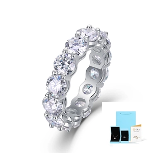 5mm Moissanite eternity ring in S925 silver with GRA certificate and gift packaging