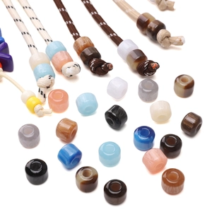 Multi-color resin large hole beads with marble texture for DIY jewelry making