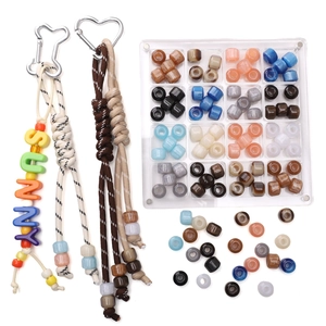Large Hole Resin Beads Colorful Marble Texture Barrel Beads For DIY Jewelry Making Necklace Bracelet Phone Chain Accessories