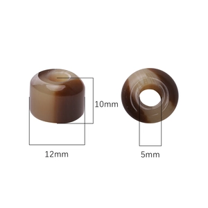 Brown resin big hole beads with natural pattern for DIY jewelry 10x12mm size