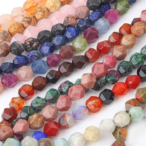 36cm multi-color faceted natural stone beads for DIY jewelry making accessories