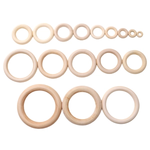 Natural unfinished wood rings in multiple sizes for DIY jewelry and craft making