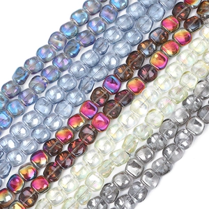 Rhombic iridescent crystal glass beads in multiple colors for DIY jewelry and bracelets