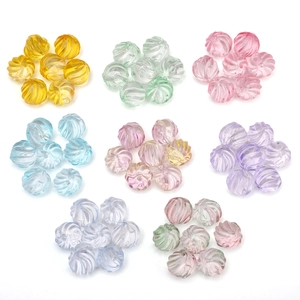 Bunte 12mm gerippte Glasperlen für DIY-Schmuck in verschiedenen Bonbonfarben