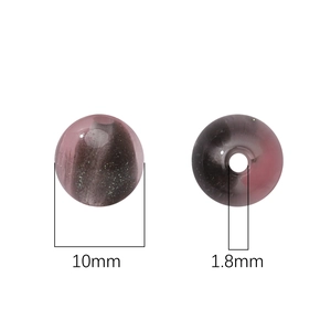 Deep purple 10mm resin beads with misty texture and sparkles for DIY jewelry making