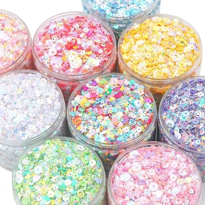 Mix di 500g di paillettes colorate in barattoli per gioielli fai da te e decorazioni