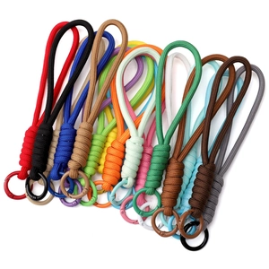 Polyester paracord keychain lanyards with metal spring buckles in various colors