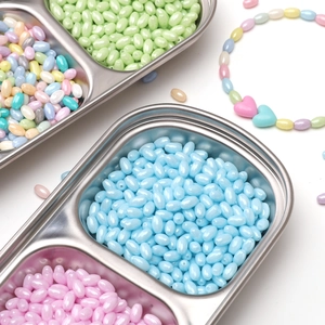 Colorful macaron glass beads set for DIY jewelry making with cream finish finish