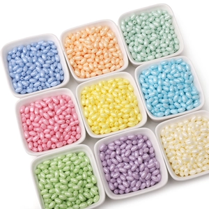 Rice Shape Glass Beads DIY Jewelry Making Materials Macaron Color Pearlescent Loose Beads For Bracelet Necklace Accessories