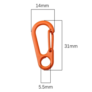Mousqueton orange en alliage de 31mm pour la fabrication de bijoux DIY et porte-clés