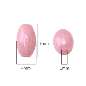 Pink cream painted glass beads 7x4mm for DIY jewelry making handmade accessories