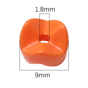 9mm orange acrylic star flower bead for jewelry making with 1.8mm hole size