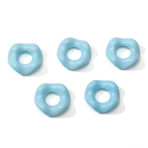 Set of five light blue acrylic wavy lace beads for handmade DIY jewelry making