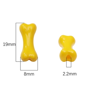 19x8mm bright yellow acrylic bone-shaped beads for DIY jewelry making and necklaces
