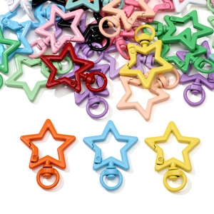 Star shaped lobster clasps in colorful macaron spray paint finish for DIY jewelry