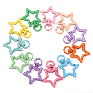 Colorful star-shaped alloy lobster clasps for DIY jewelry making in 13 macaron colors