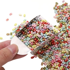 Colorful mixed twin beads with two-hole structure for DIY jewelry making and weaving