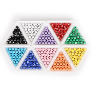 Colorful 8mm rhinestone acrylic round beads set for DIY jewelry and hair accessories