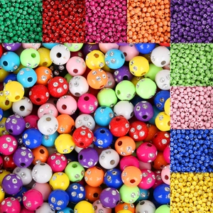 8mm colorful acrylic rhinestone beads set for DIY handmade jewelry bracelets and necklaces