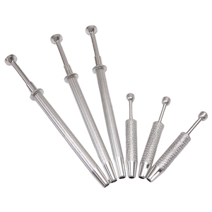 Détail du lot de 6 outils de ramassage pour diamants en acier inoxydable argent
