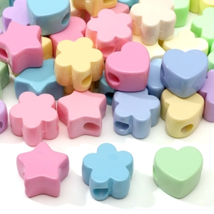 Perline acriliche macaron colorate a forma di stella cuore e fiore per gioielli fai da te