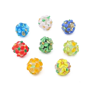 Handgefertigte mehrlagige Blumen-Glasperlen in verschiedenen Farben für DIY-Schmuck