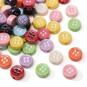 Perline colorate in acrilico a forma di bottone per braccialetti DIY con design a 4 fori