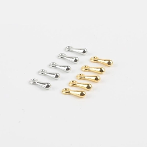 Diez colgantes de gota en aleación de oro y plata con acabado liso para joyería DIY