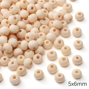 Perles en bois naturel 5x6mm en vrac pour la fabrication de bijoux DIY artisanat