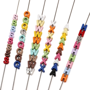 Colorful alloy alphabet beads assortment for DIY jewelry making and handmade accessories