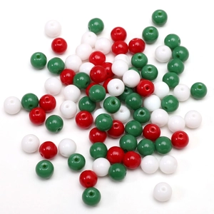 Red white green floral pearl beads for DIY jewelry making handmade necklace materials
