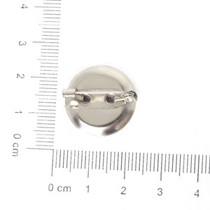 Zilveren metalen 25mm broche basis met veiligheidsspeld voor DIY sieraden accessoires