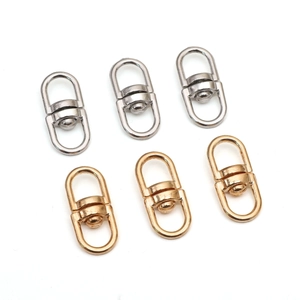 Set of 6 gold and silver 360-degree rotating swivel clasp connector for keychains