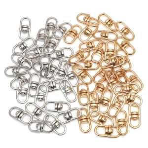 Bulk gold and silver 360-degree rotating alloy swivel lobster clasps for DIY keychains