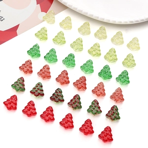 Perline colorate in vetro a forma di albero di Natale per gioielli fai da te e hobby