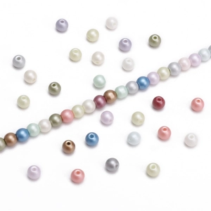 4mm colorful glass pearl beads in pastel tones for DIY jewelry making and necklaces