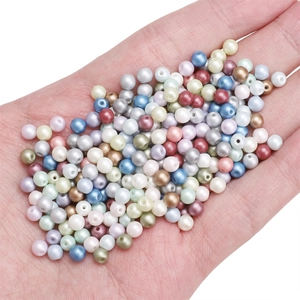 Mixed color 4mm glass pearl beads for DIY jewelry making such as bracelets and necklaces