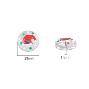 Christmas Santa hat glass beads for DIY bracelets 19mm diameter with 1.5mm hole